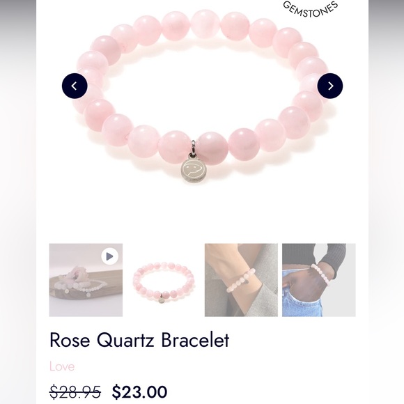 NEW Authentic Crystal Bracelets: Rose Quartz, Rhodonite, Red Jasper Love Stack - Picture 6 of 16